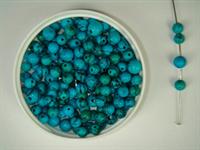 Turkis syntetisk perle 4 mm 40 cm. = ca. 106 stk.