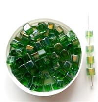 Glasperle kubus grøn
