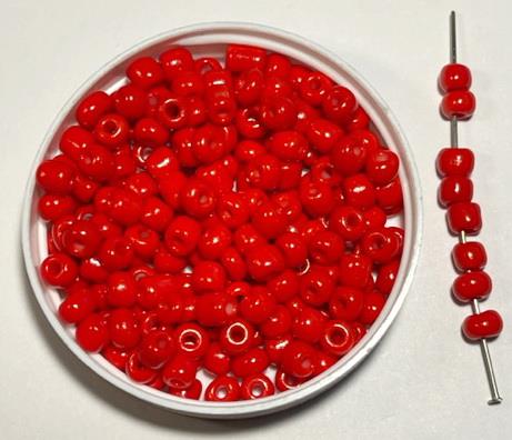 Glasperle 4 mm rød 100 g
