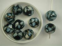 Perle med perlemor 12 mm sort-hvid 20 stk