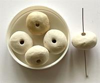 Keramikperle doughnut hvid 20 mm 5stk