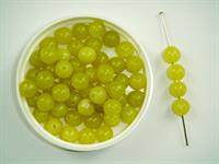 Naturstensperle Jade gul-grøn 6 mm 65 stk.