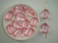Perle acrylic design oval rosa 30 stk. 