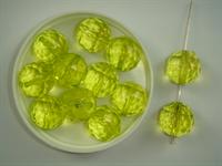 Perle acrylic design rund grøn 30 stk.