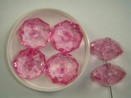Perle acrylic design rondel rosa 12 stk
