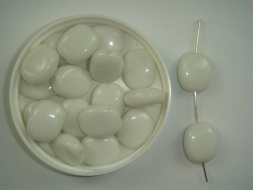 Acrylic perle oval hvid 100 stk