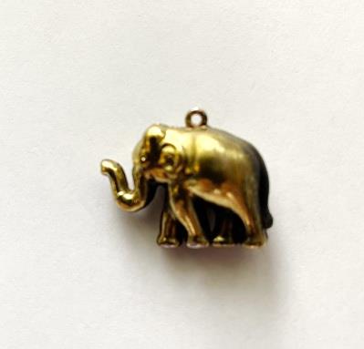 Vedhæng elefant forgyldt antik  3,5 cm 10 stk.